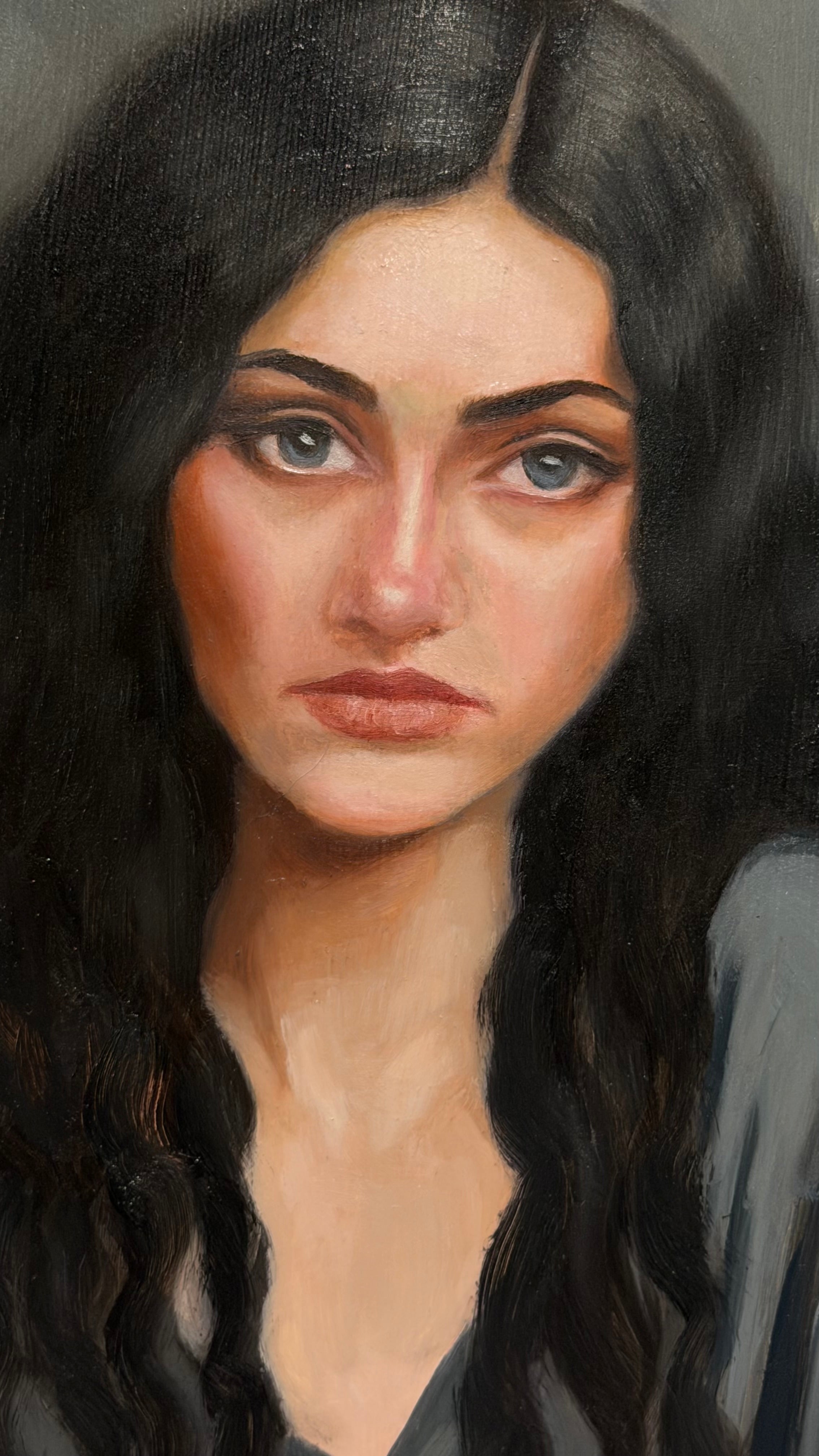 woman in a dark dress